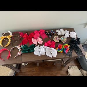 Lot of hair bows and headbands. NWOT. Name brand.